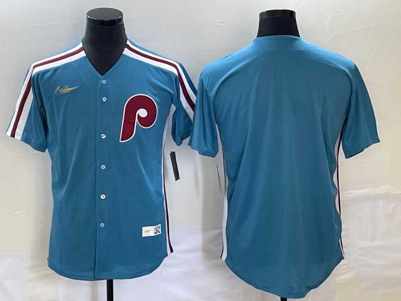 Men%27s Philadelphia Phillies Blank Blue Cooperstown Throwback Cool Base Nike Jersey->philadelphia phillies->MLB Jersey